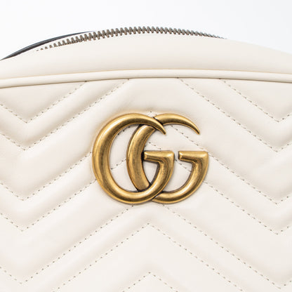 Gucci GG Marmont Camera Shoulder Bag Calfskin White