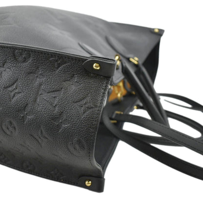 LOUIS VUITTON Onthego GM Monogram Empreinte Leather Tote Bag Black