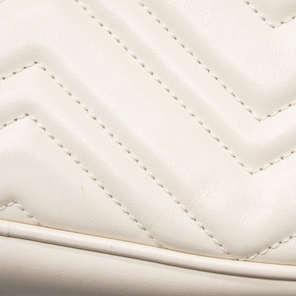 Gucci GG Marmont Camera Shoulder Bag Calfskin White