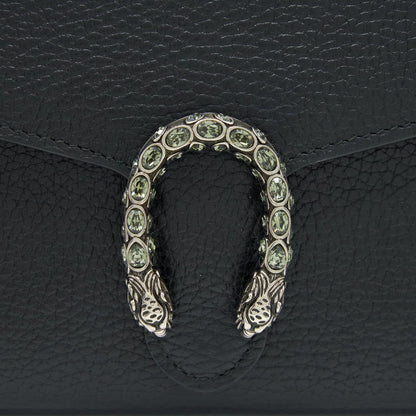 Gucci Mini Dionysus Wallet On Chain Grained Calfskin Black SHW