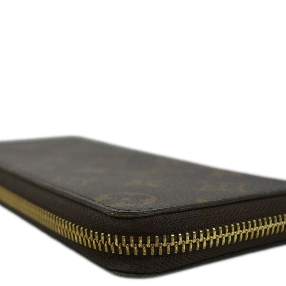 LOUIS VUITTON Clemence Monogram Canvas Zippy Wallet Brown
