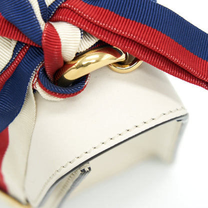 GUCCI SYLVIE MINI LEATHER CHAIN BAG IN WHITE