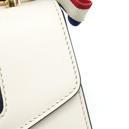 GUCCI SYLVIE MINI LEATHER CHAIN BAG IN WHITE