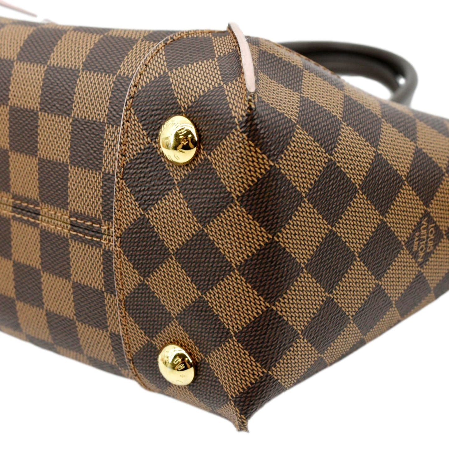 LOUIS VUITTON Caissa PM Damier Ebene Tote Shoulder Bag Rose Ballerine