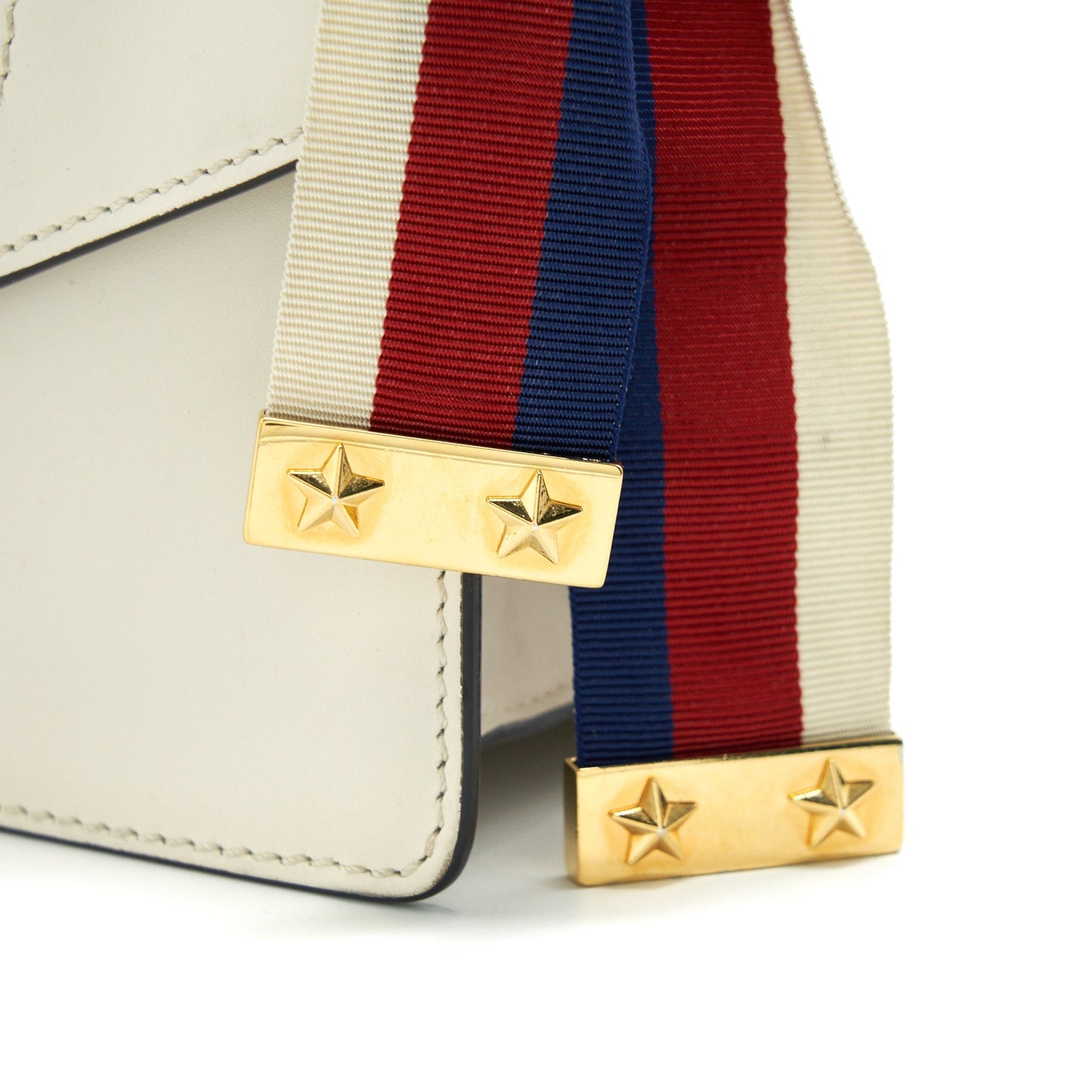 GUCCI SYLVIE MINI LEATHER CHAIN BAG IN WHITE