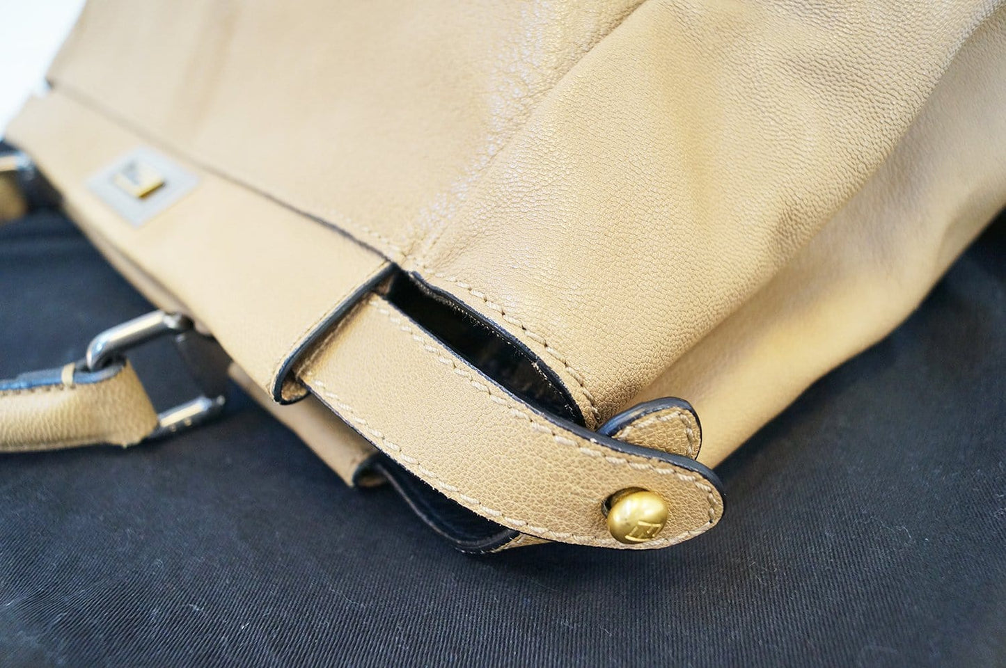 FENDI Brown Ombre Leather Peekaboo Large Satchel Bag