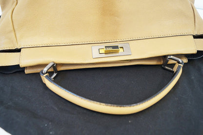 FENDI Brown Ombre Leather Peekaboo Large Satchel Bag