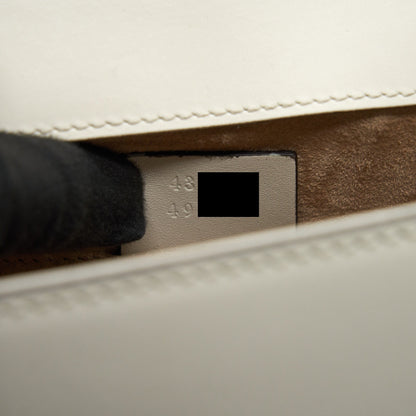 GUCCI SYLVIE MINI LEATHER CHAIN BAG IN WHITE