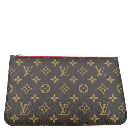 LOUIS VUITTON  Neverfull Monogram Canvas Pochette Wristlet Pouch Brown