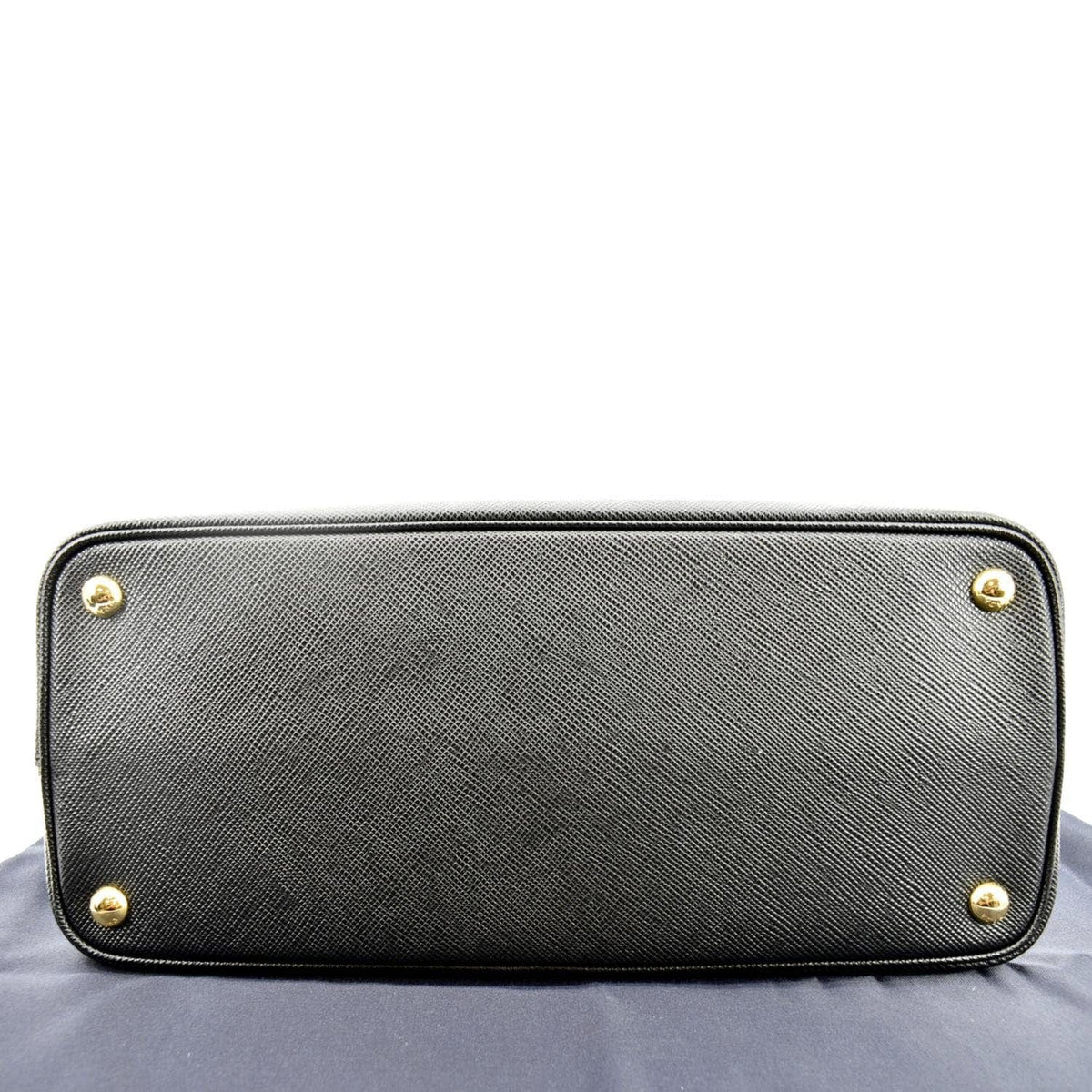 PRADA Double-Zip Saffiano Leather Shoulder Tote Bag Black