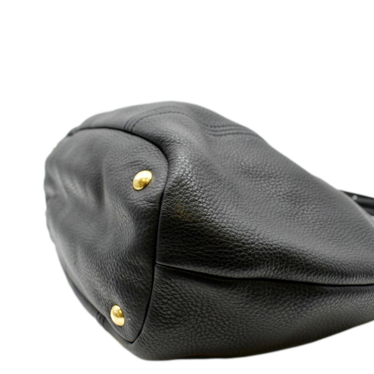 PRADA Vitello Daino Large leather Tote Shoulder Bag Black