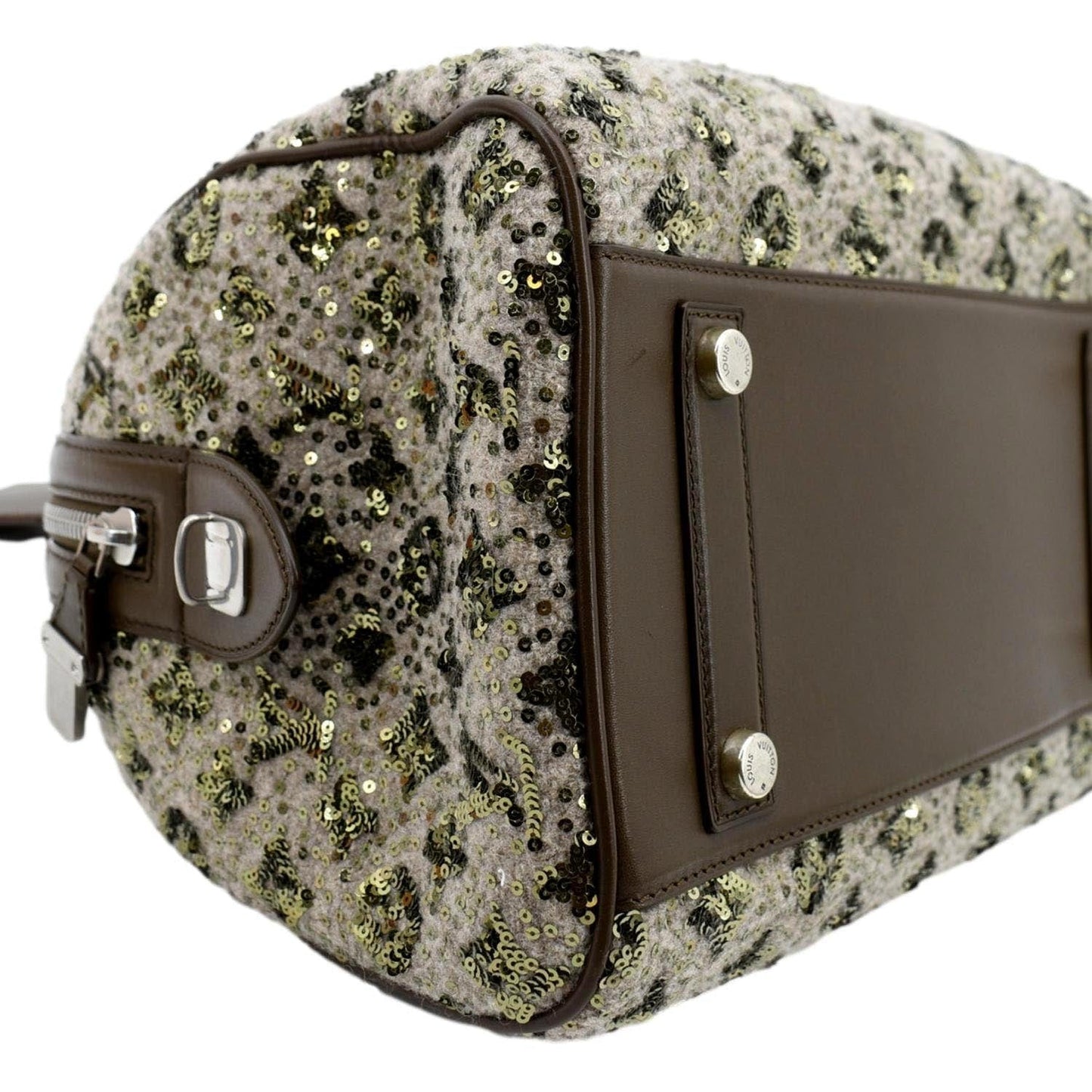 LOUIS VUITTON Speedy Sunshine Express 30 Monogram Sequin Satchel Bag Khaki