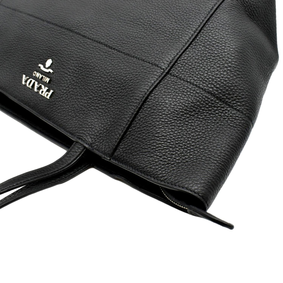 PRADA Leather Tote Bag Black