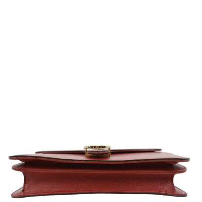 GUCCI Interlocking GG Calfskin Leather Crossbody Bag Red 510303