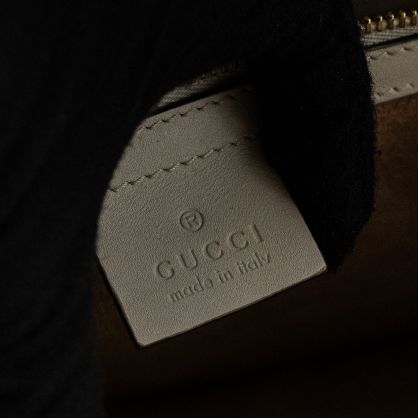 Gucci Sylvie Embroidered Shoulder Bag Calfskin White