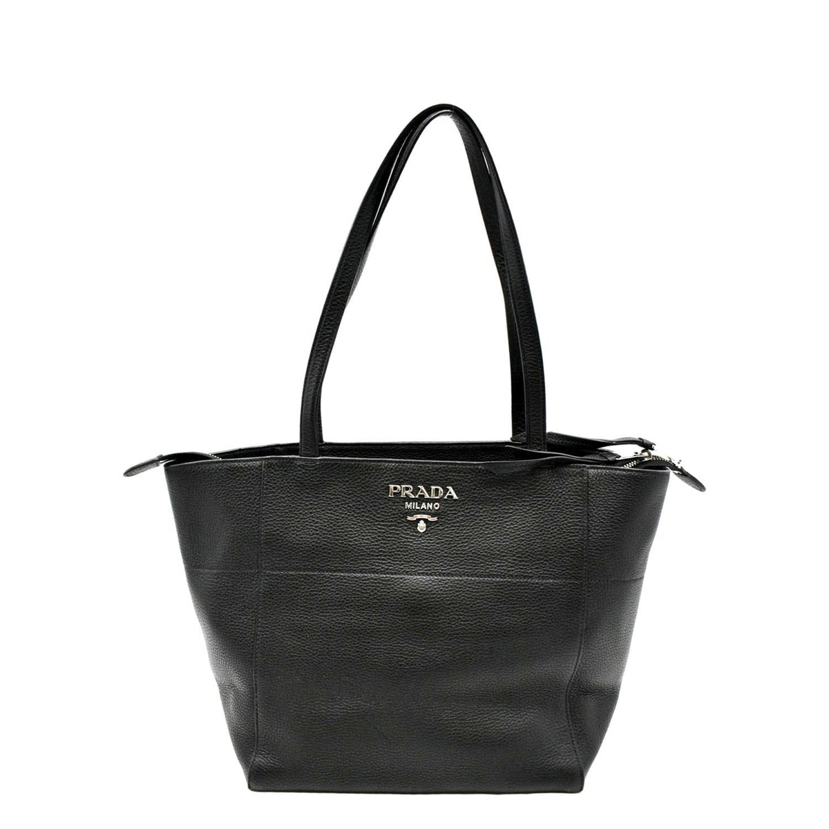 PRADA Leather Tote Bag Black