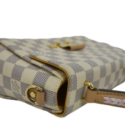 LOUIS VUITTON Croisette Damier Azur Satchel Crossbody Bag White