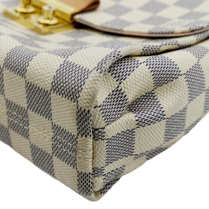 LOUIS VUITTON Croisette Damier Azur Satchel Crossbody Bag White