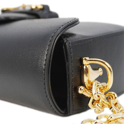 GUCCI Horsebit 1955 Small Leather Shoulder Bag Black 735178