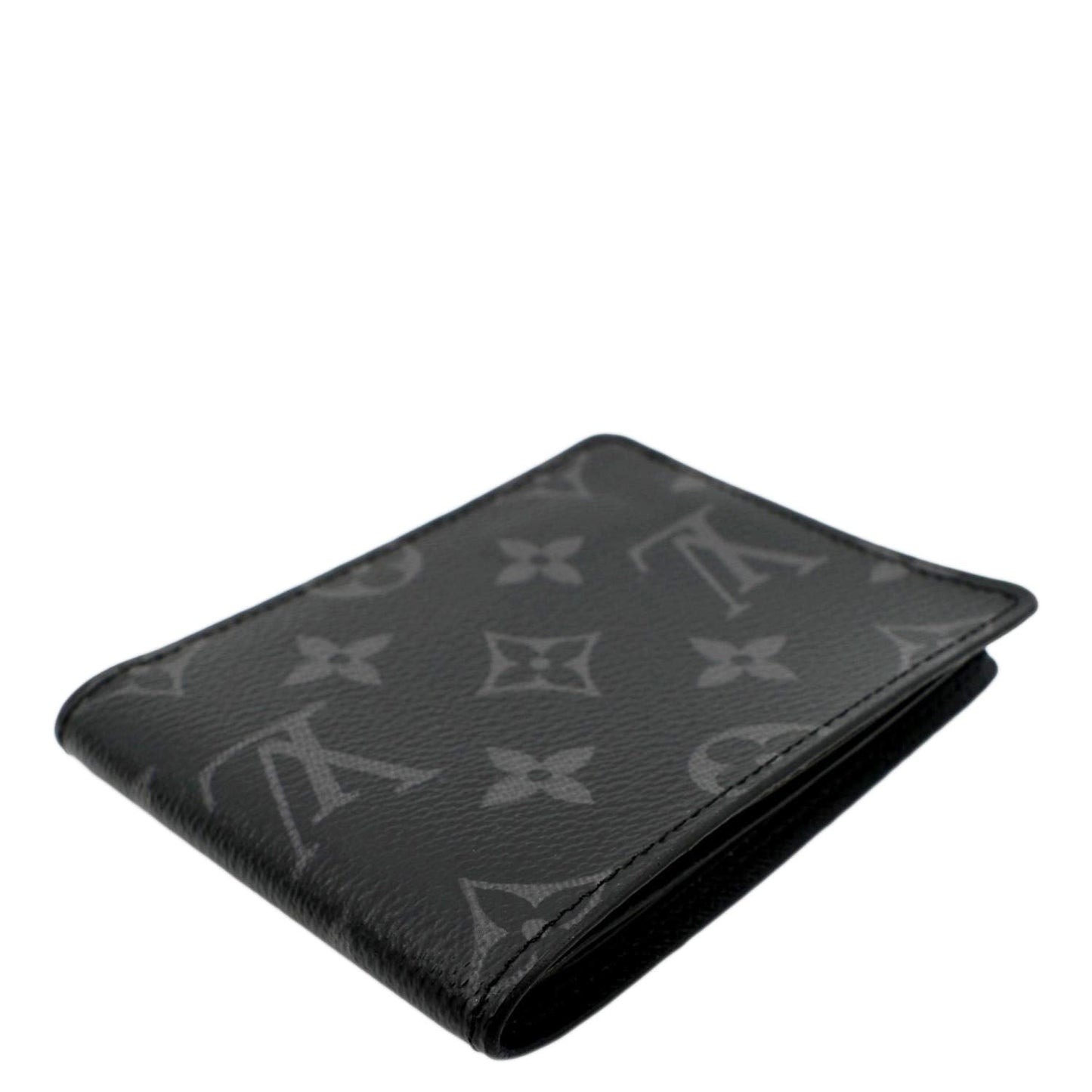 LOUIS VUITTON Monogram Eclipse Canvas Multiple Mens Wallet Black/Grey