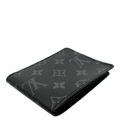 LOUIS VUITTON Monogram Eclipse Canvas Multiple Mens Wallet Black/Grey