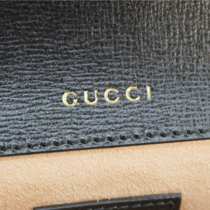 GUCCI Horsebit 1955 Small Leather Shoulder Bag Black 735178