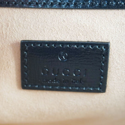 GUCCI Horsebit 1955 Small Leather Shoulder Bag Black 735178