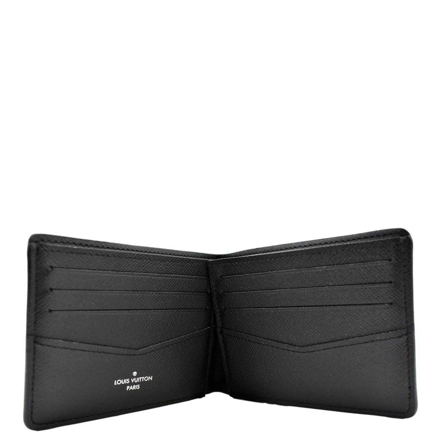 LOUIS VUITTON Monogram Eclipse Canvas Multiple Mens Wallet Black/Grey