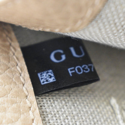 GUCCI Interlocking G Calfskin Leather Shoulder Bag Beige 510304