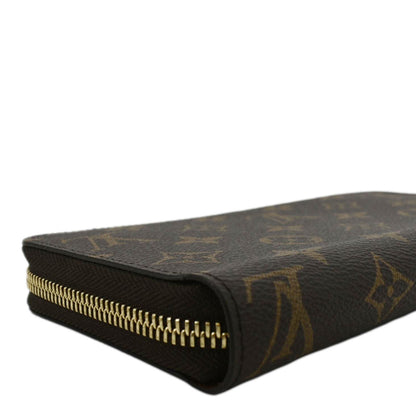 LOUIS VUITTON Zip Around Monogram Canvas Wallet Brown