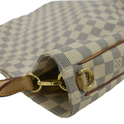 LOUIS VUITTON Soffi Damier Azur Satchel Shoulder Bag White