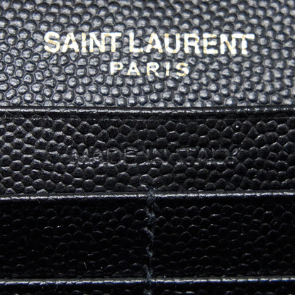 Saint Laurent Wallet On Chain Grained Calfskin Black GHW