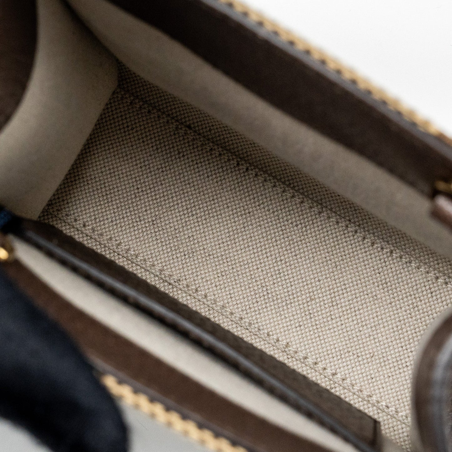Gucci MINI JUMBO GG TOTE BAG CANVAS / LEATHER CAMEL / EBONY