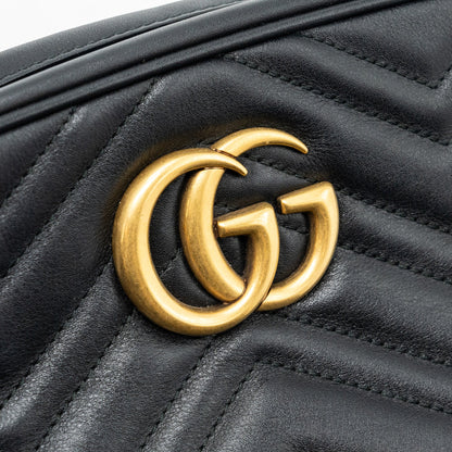 Gucci GG marmont matelasse camera shoulder bag leather black