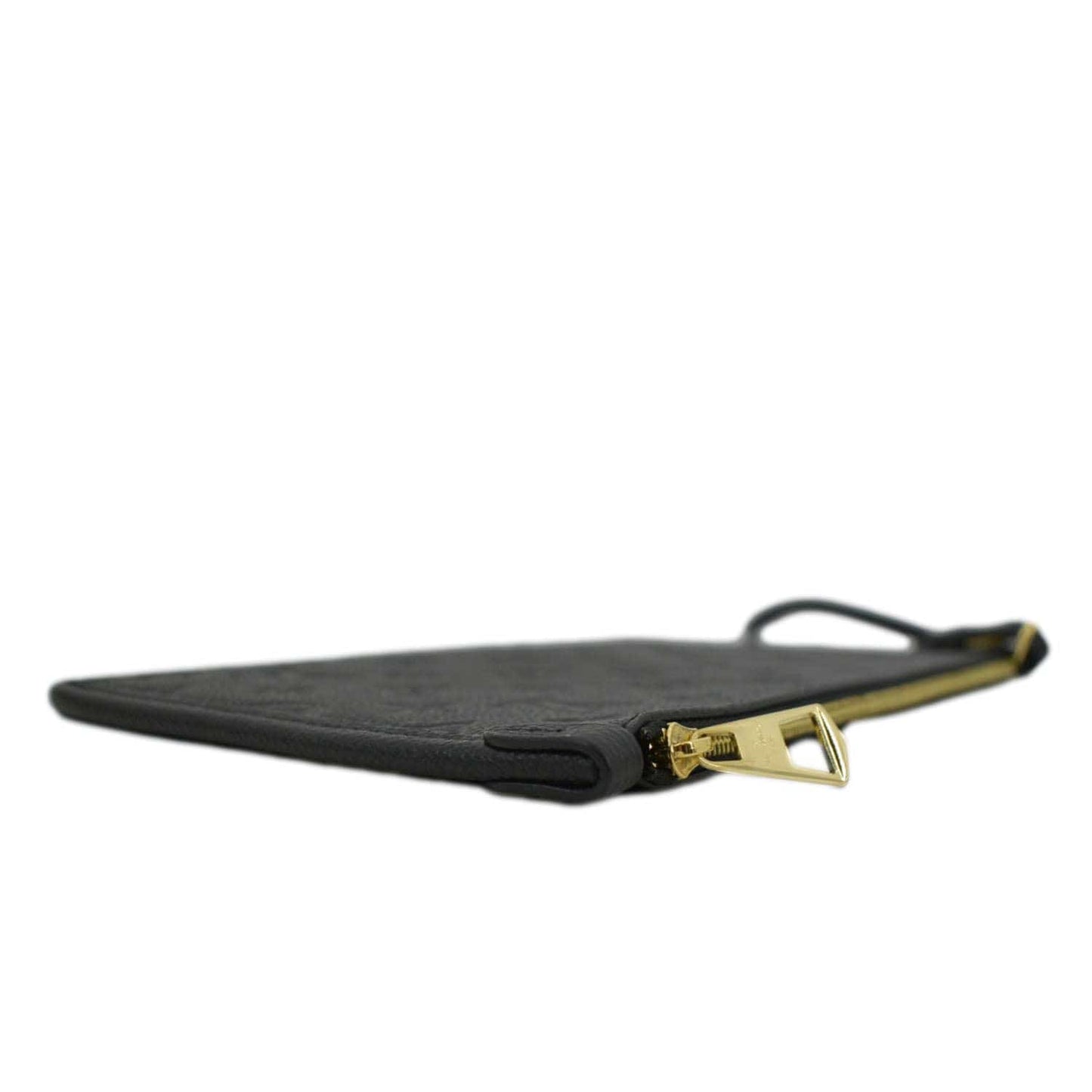 LOUIS VUITTON Neverfull Empreinte Monogram Pochette Wristlet Pouch Black