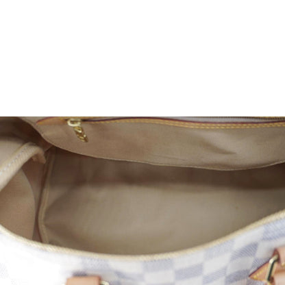 LOUIS VUITTON Speedy 35 Damier Azur Satchel Bag White