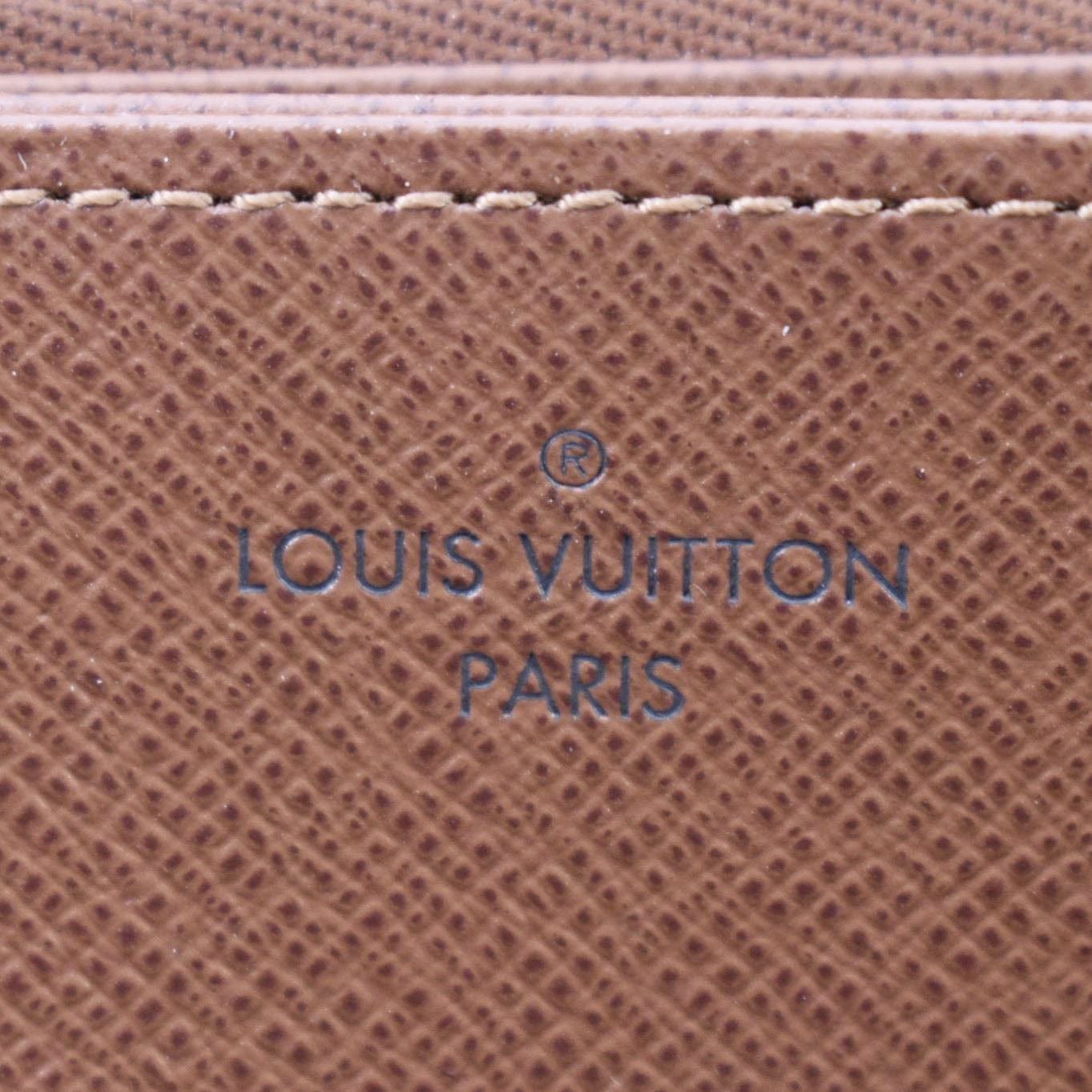 LOUIS VUITTON Zip Around Monogram Canvas Wallet Brown