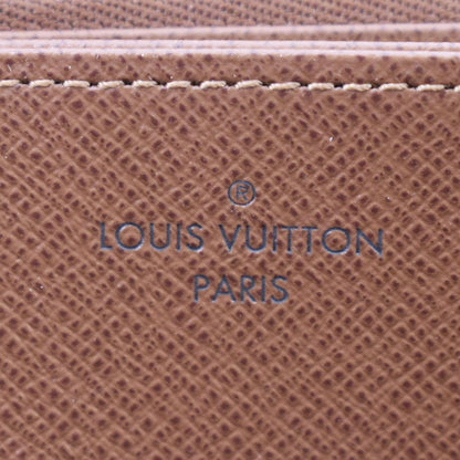 LOUIS VUITTON Zip Around Monogram Canvas Wallet Brown