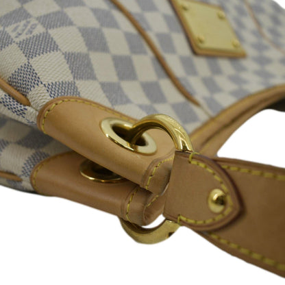 LOUIS VUITTON Galliera PM Damier Azur Shoulder Hobo Bag White