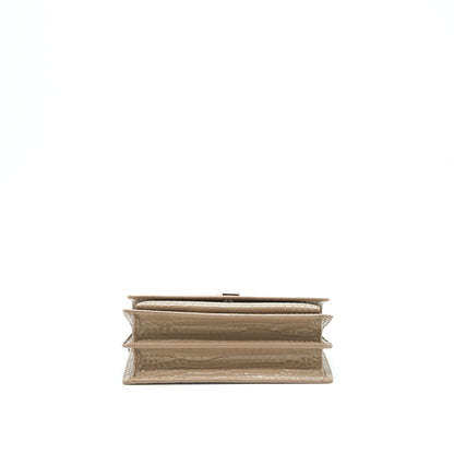 Saint Laurent (YSL) Medium Sunset Croc-Embossed Shiny Light Bronze SHW