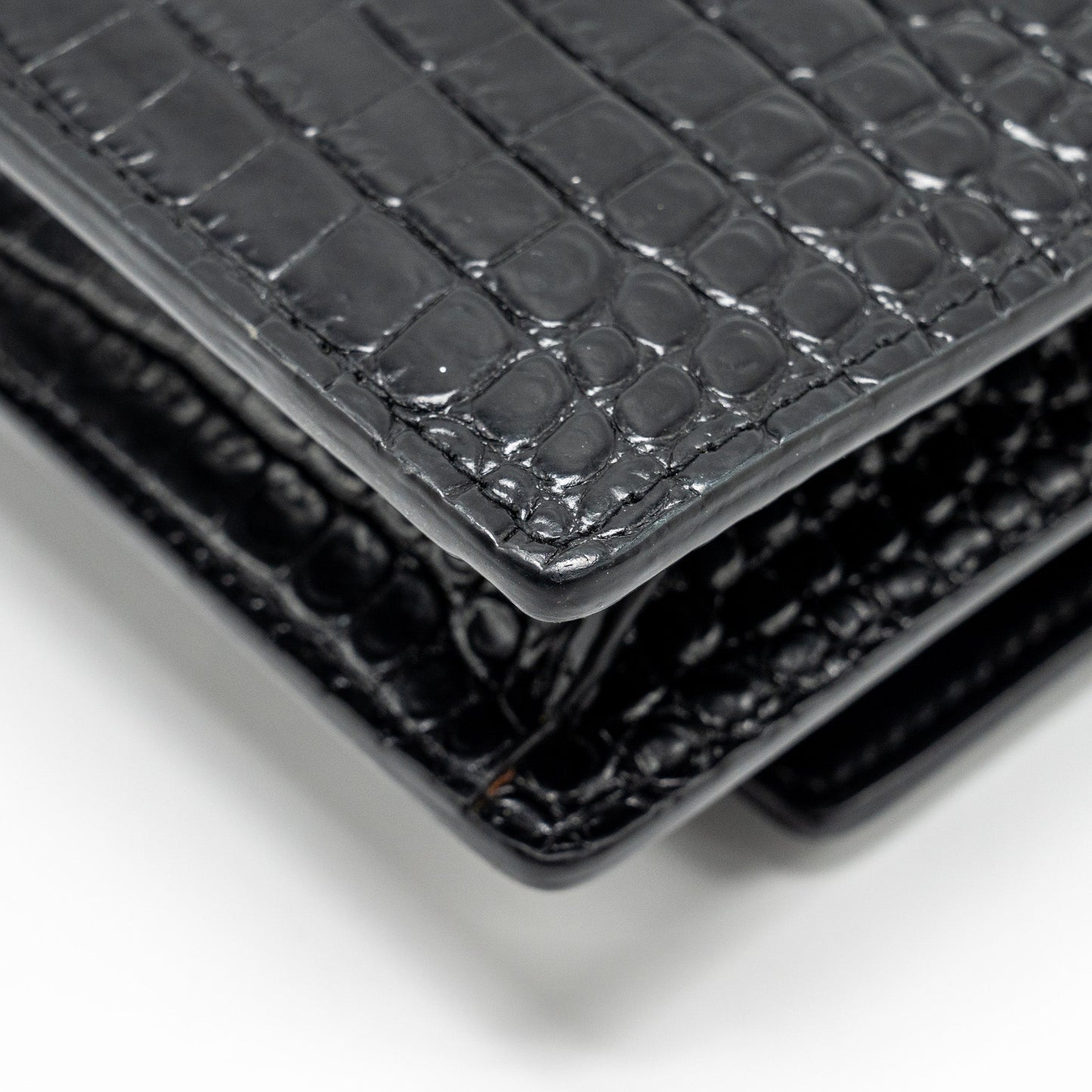 Saint Laurent/YSL Sunset Bag Croc-Embossed Calfskin Black SHW