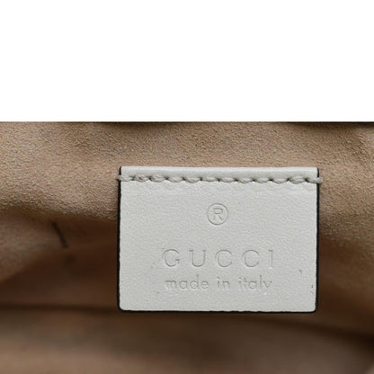 GUCCI GG Marmont Super Mini Matelasse Leather Shoulder Bag White 476433