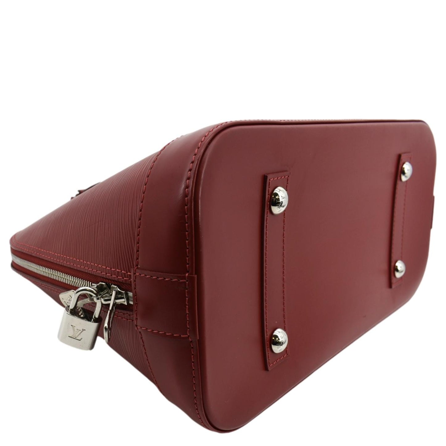 LOUIS VUITTON Alma GM Epi Leather Satchel Bag Red