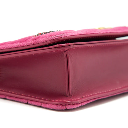 Gucci Velvet Wallet with chain pink  limited edition