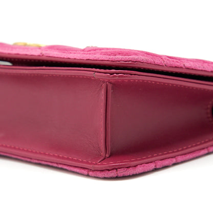 Gucci Velvet Wallet with chain pink  limited edition