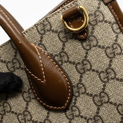 Gucci GG small tote bag GG supreme canvas / brown