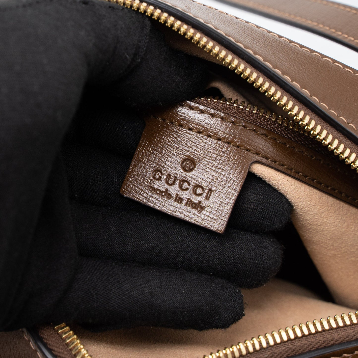Gucci Horsebit Shoulder Bag Calfskin Brown