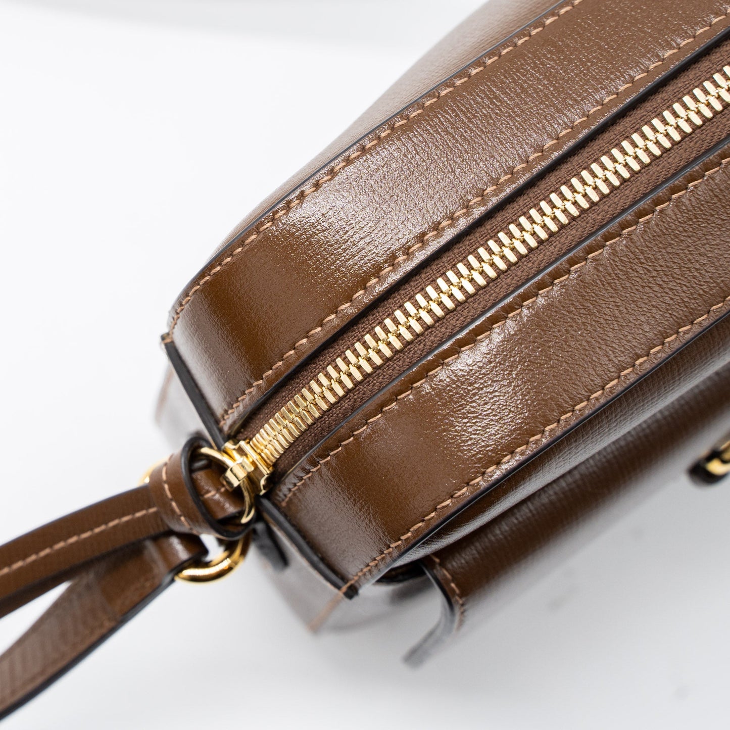 Gucci Horsebit Shoulder Bag Calfskin Brown