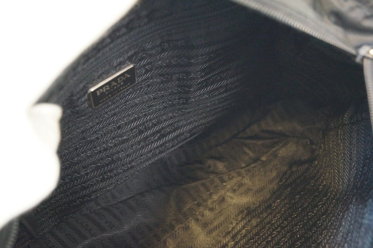 Prada Nylon Black Tote Shoulder Bag Vintage