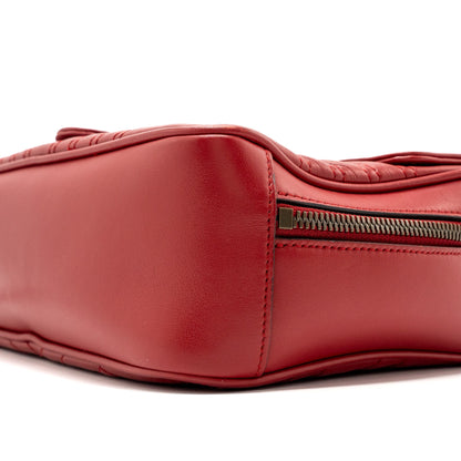 Gucci GG Marmont Matelasse Shoulder Bag Calfskin Red